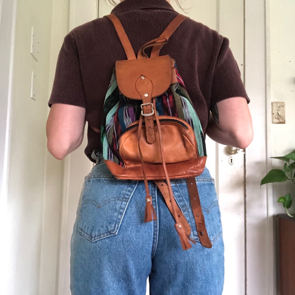 Vintage leather backpack